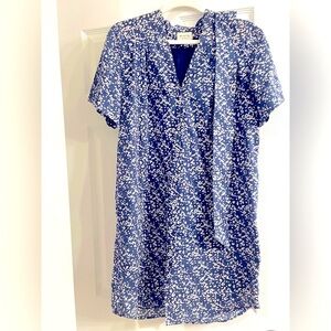 Blue & White MIRTH Belted Dress, Size Small